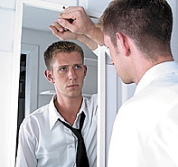 man in mirror